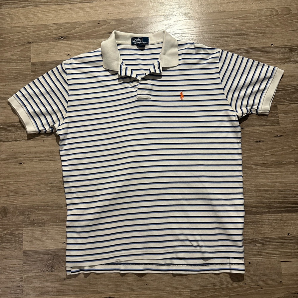 Ralph Lauren Striped Polo Shirt with Embroidered Logo 2000s